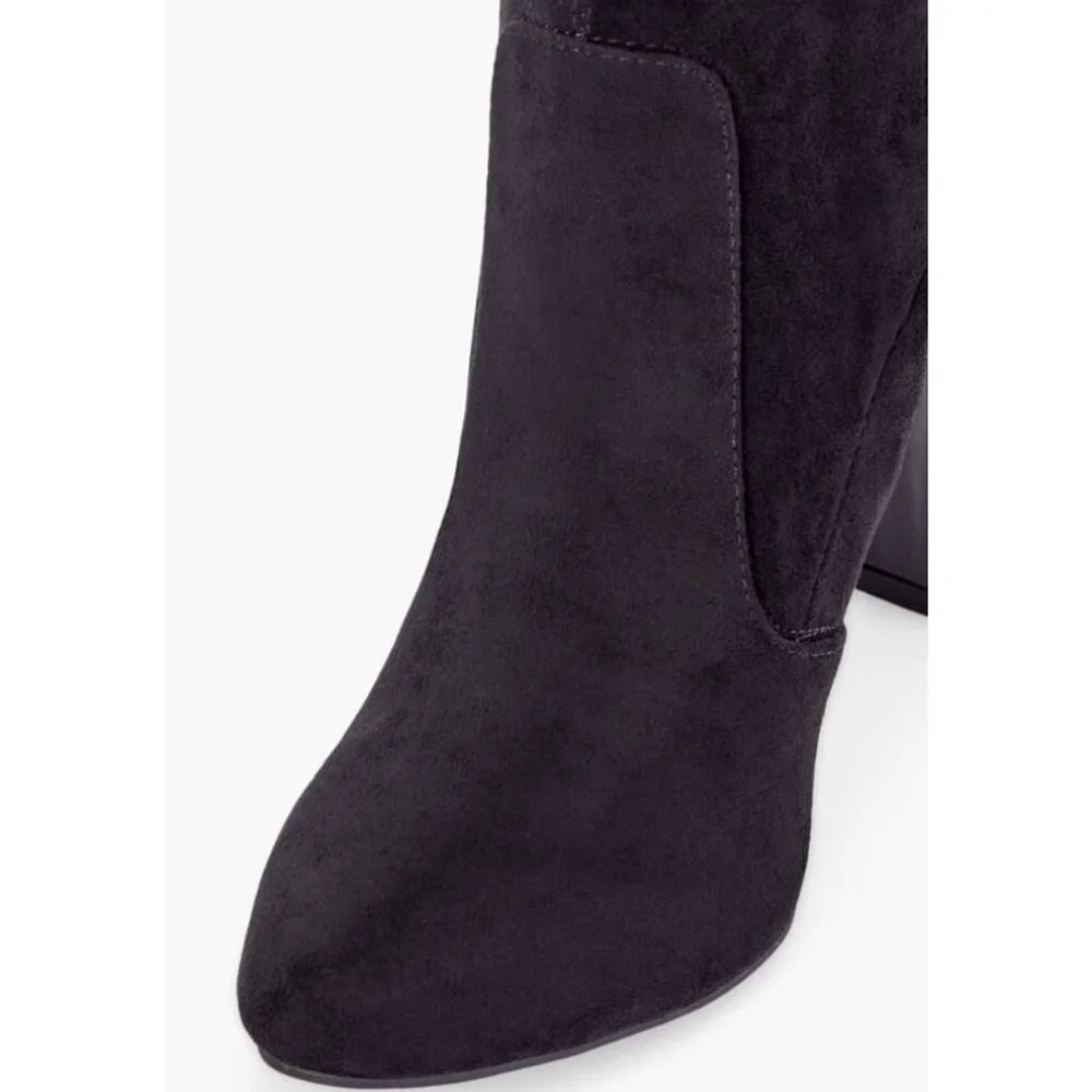 Just Fab Jesyna Black Over The Knee Boots WIDE CALF 8.5E 9E 9..5E 10E - Picture 3 of 10
